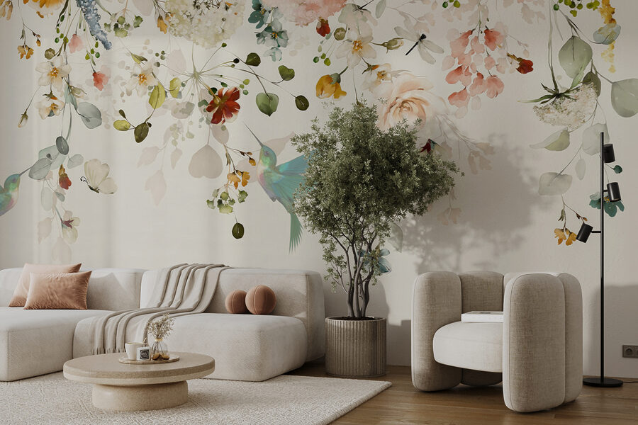 Wall murals Bird flying in a garden - Image 3