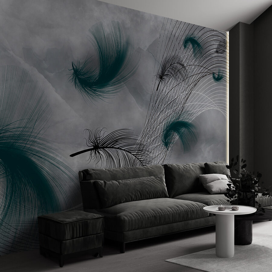 Elegant swirls of flowing feathers.