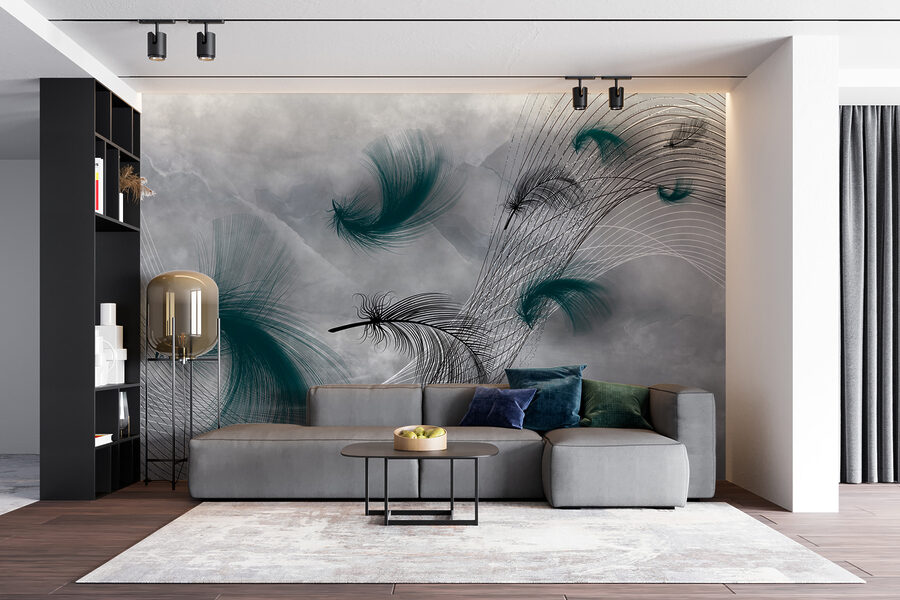 Elegant swirls of flowing feathers.