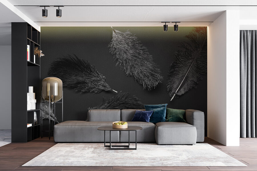 Wall murals Group of black feathers - Image 5