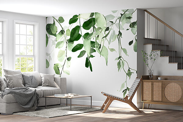 Elegant green leaves background design