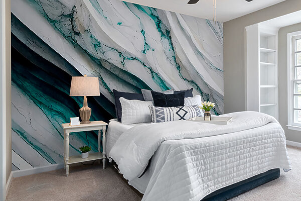 Textured waves of white and teal. Textured waves of white and teal.