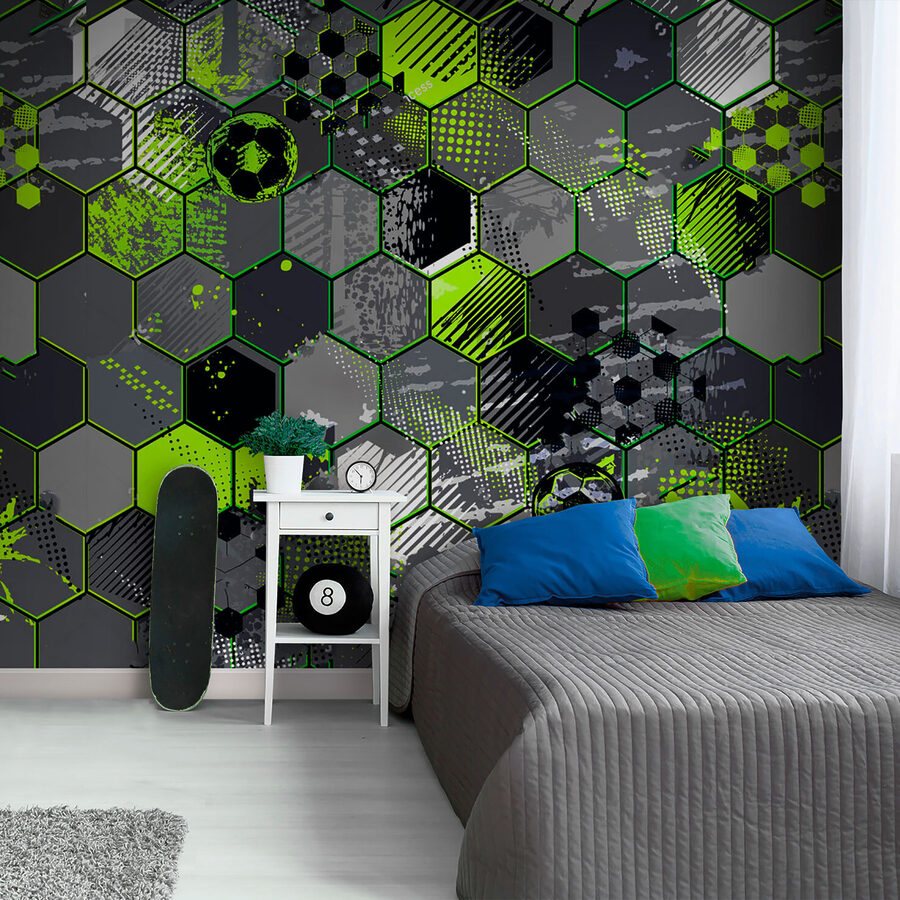 Pattern of hexagons and football balls