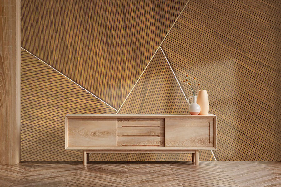 Artistic wooden paneling pattern design.