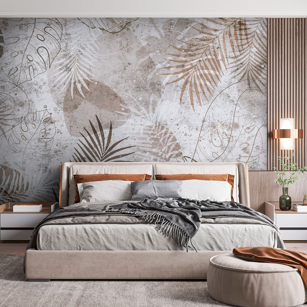 Elegant botanical patterns in neutral tones