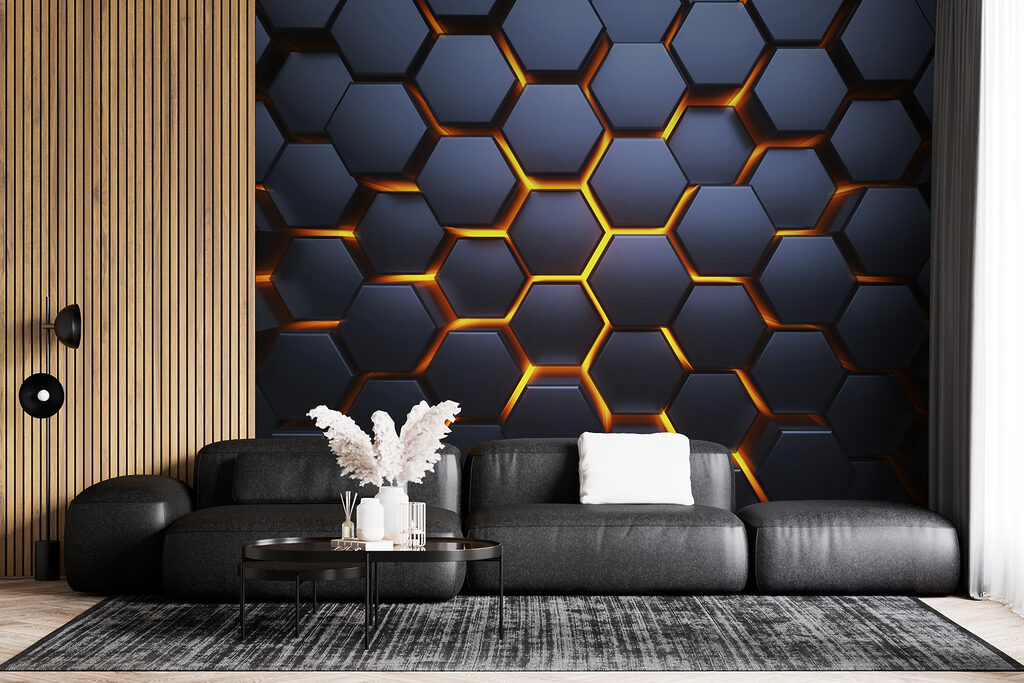 Black hexagons with orange lights u93570pig22mr 1024x683 - Black hexagons with orange lights