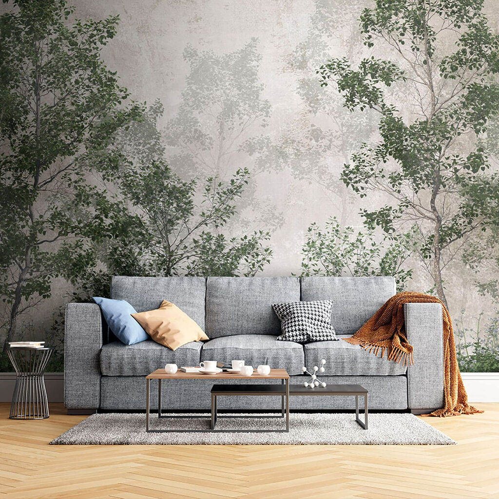 Group of trees with green leaves