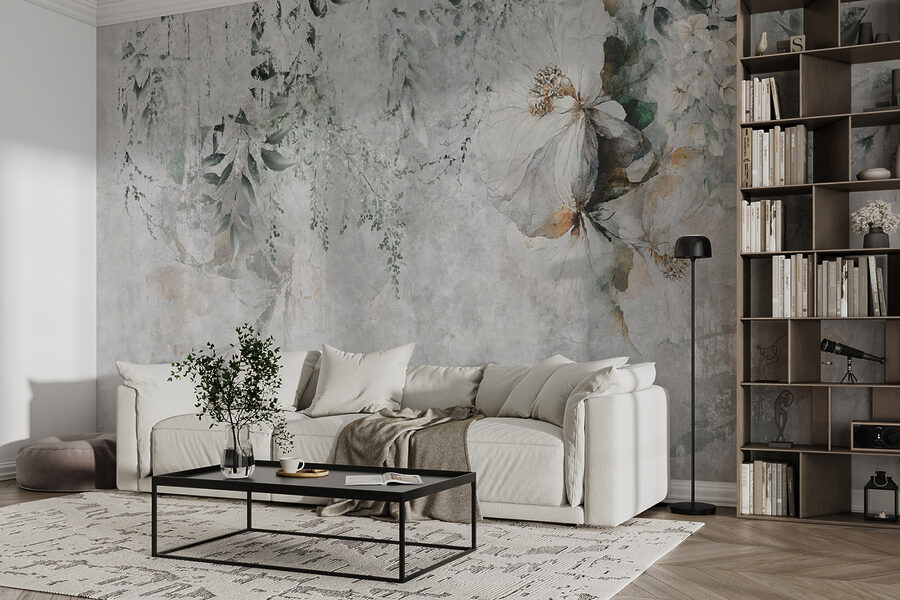 Painting of flowers and leaves Painting of flowers and leaves
