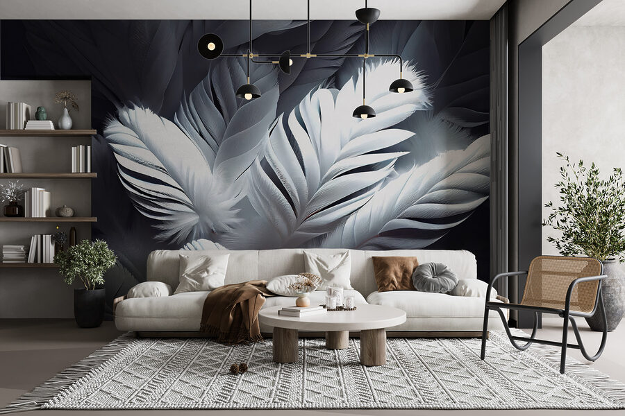 Group of white feathers