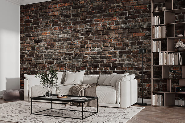 Brick wall with black and red bricks Brick wall with black and red bricks