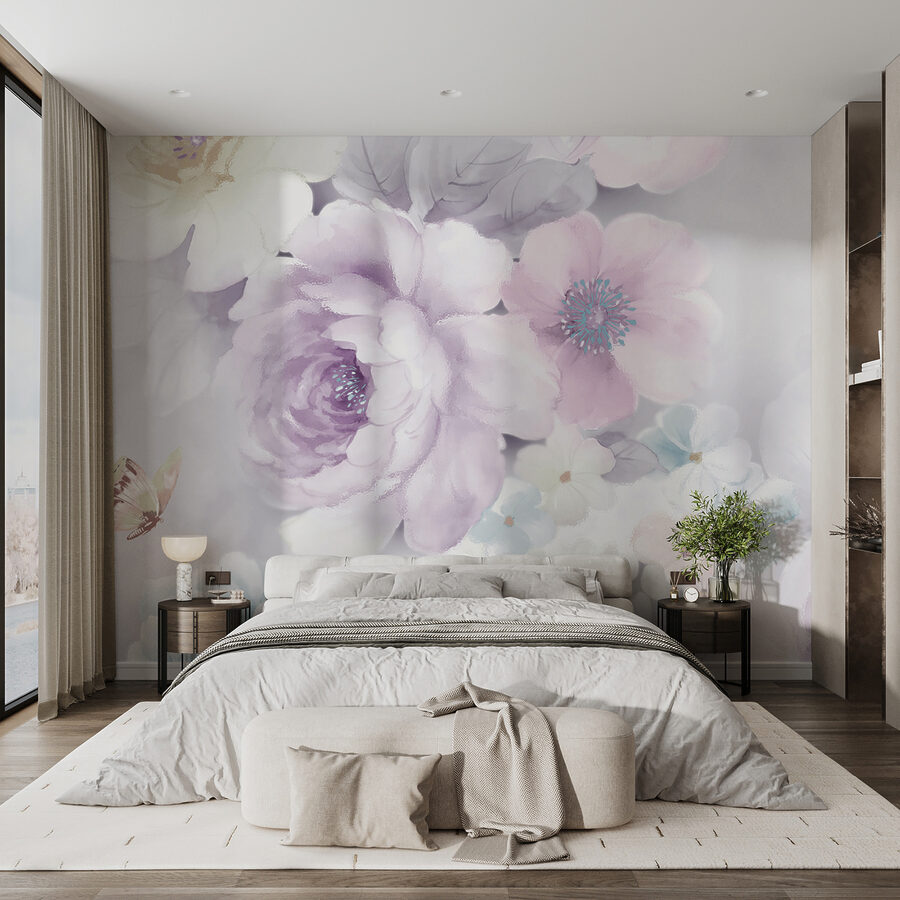 Soft blooms in pastel hues.