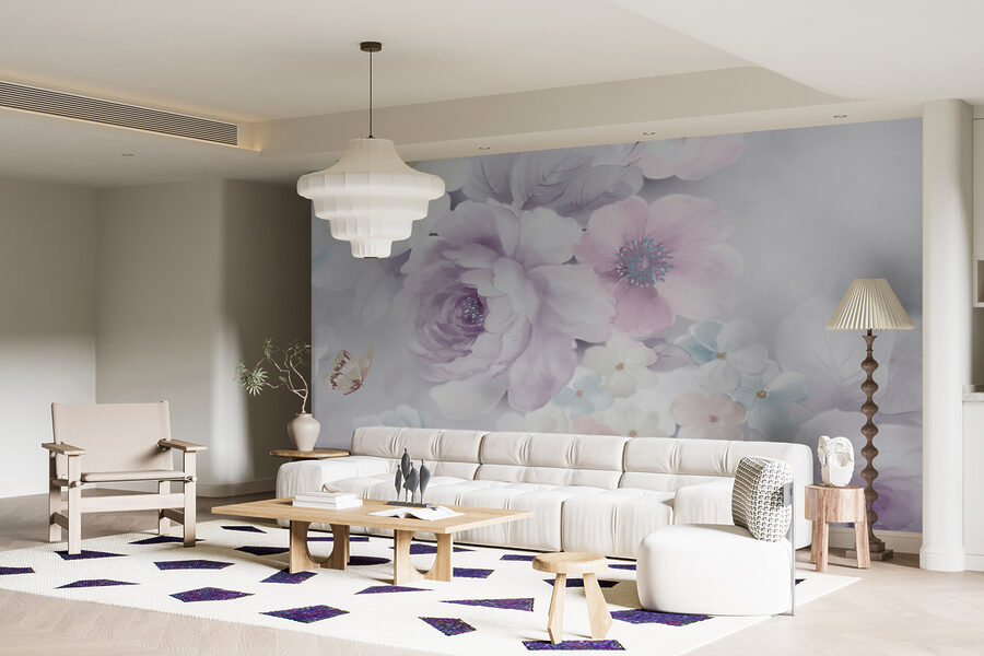 Soft blooms in pastel hues.
