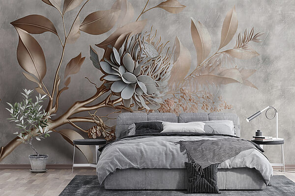 Elegant paper flowers and delicate leaves. Elegant paper flowers and delicate leaves.