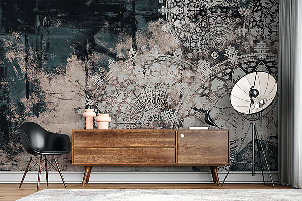 Intricate patterns on a textured surface. Intricate patterns on a textured surface.