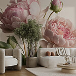 Wall murals Soft blooms in delicate hues
