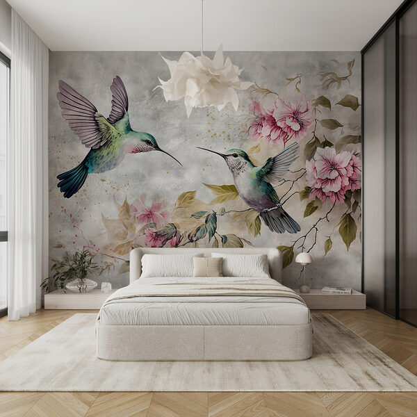 Painting of birds and flowers Painting of birds and flowers