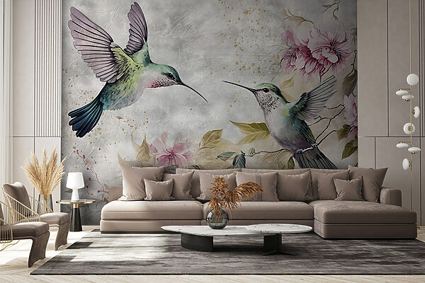 Painting of birds and flowers Painting of birds and flowers