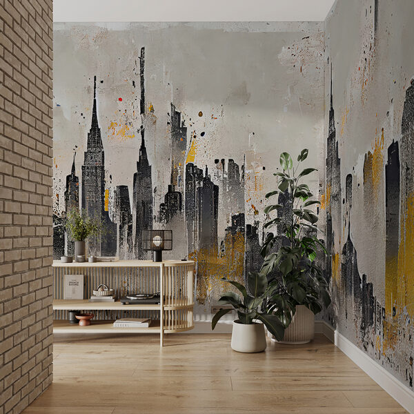 Painting of a city Painting of a city