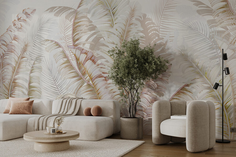Soft foliage in delicate tones