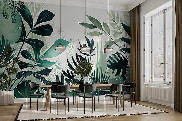 Lush green leaves in soft hues. Lush green leaves in soft hues.