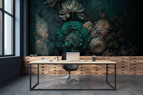 Elegant floral composition with deep hues. Elegant floral composition with deep hues.