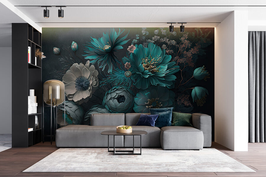 Wall murals Elegant floral arrangement in cool tones. - Image 4