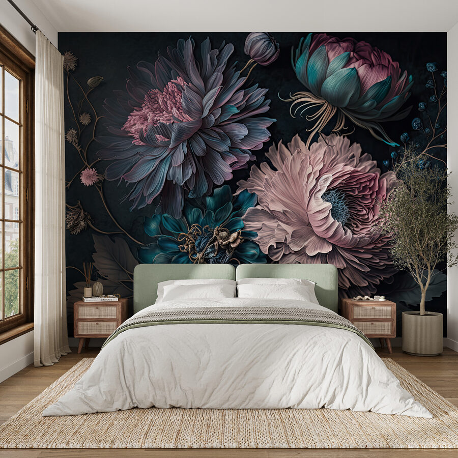 Elegant flowers on a dark background. Elegant flowers on a dark background.