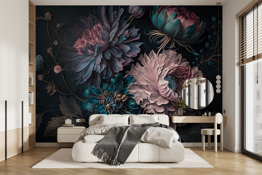 Elegant flowers on a dark background. Elegant flowers on a dark background.