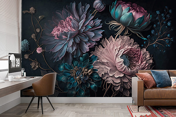 Elegant flowers on a dark background. Elegant flowers on a dark background.
