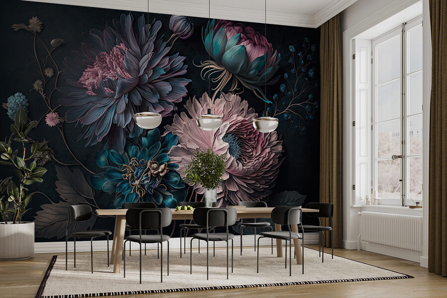 Elegant flowers on a dark background. Elegant flowers on a dark background.