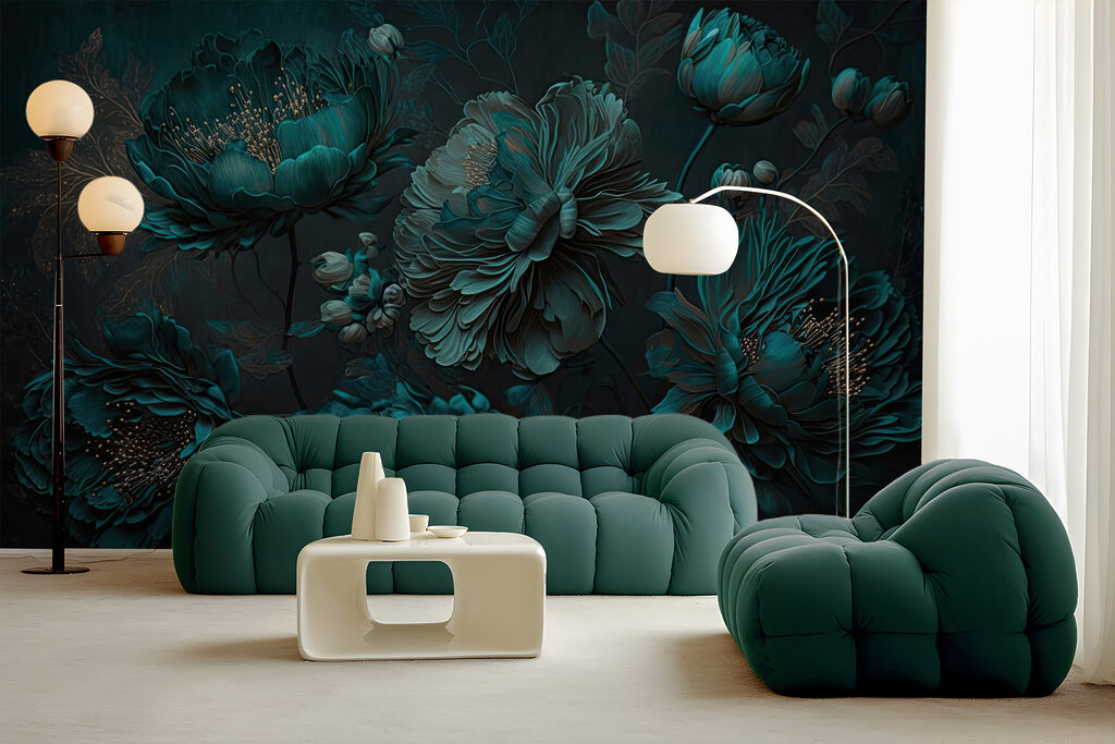 u75411pig26mr 1024x683 - Elegant teal floral arrangement on canvas