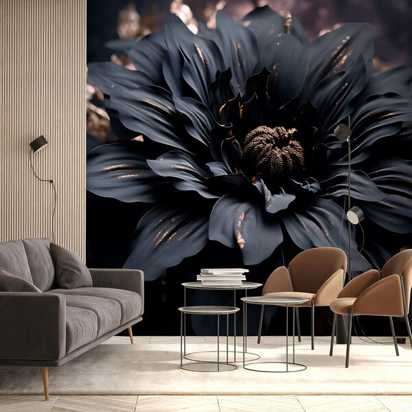 Elegant noir bloom shimmers in dark. Elegant noir bloom shimmers in dark.