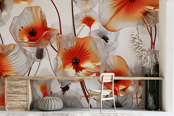 Group of glass flowers