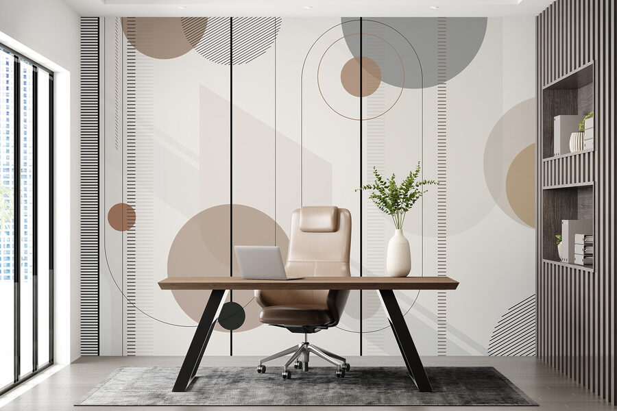 Wall murals Abstract geometric shapes in soft tones. - Image 7