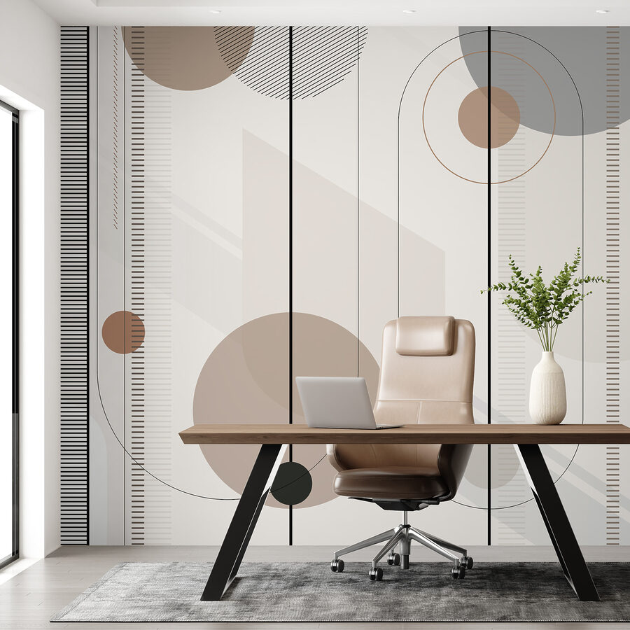 Wall murals Abstract geometric shapes in soft tones. - Image 8