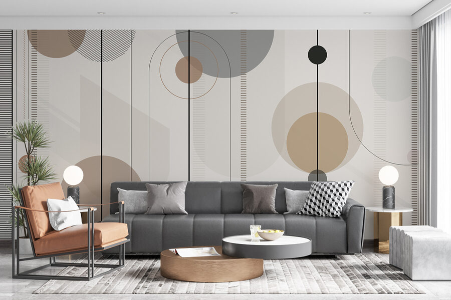 Wall murals Abstract geometric shapes in soft tones. - Image 9