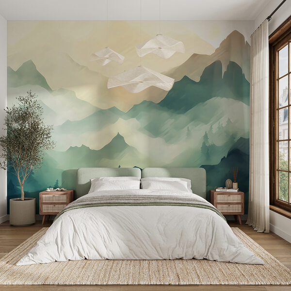 Painting of a mountain range Painting of a mountain range