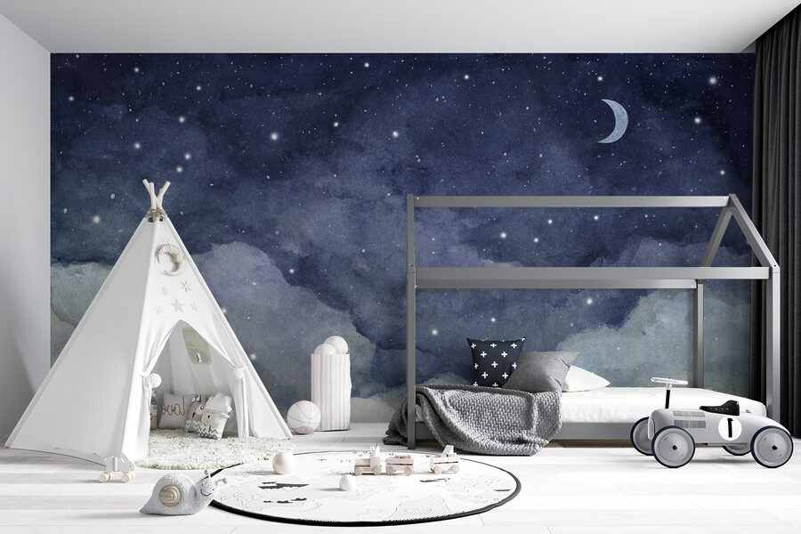 Wall murals Moon and clouds at night - Image 4