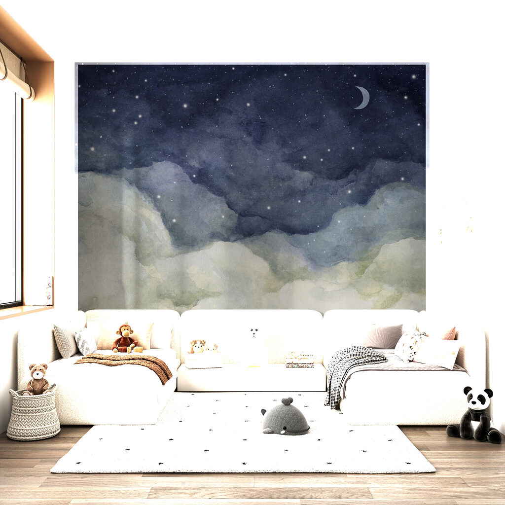 Moon and clouds at night