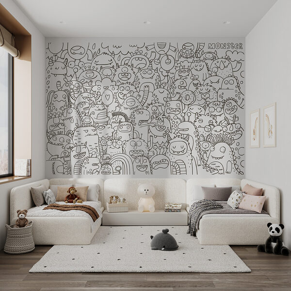 Group of cartoon monsters Group of cartoon monsters
