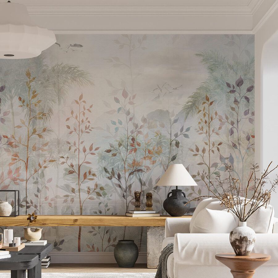 Painting of trees and plants