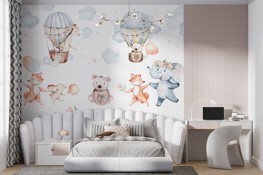 Set of watercolor animals