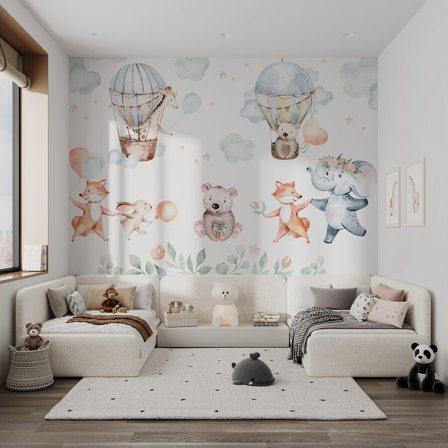 Set of watercolor animals