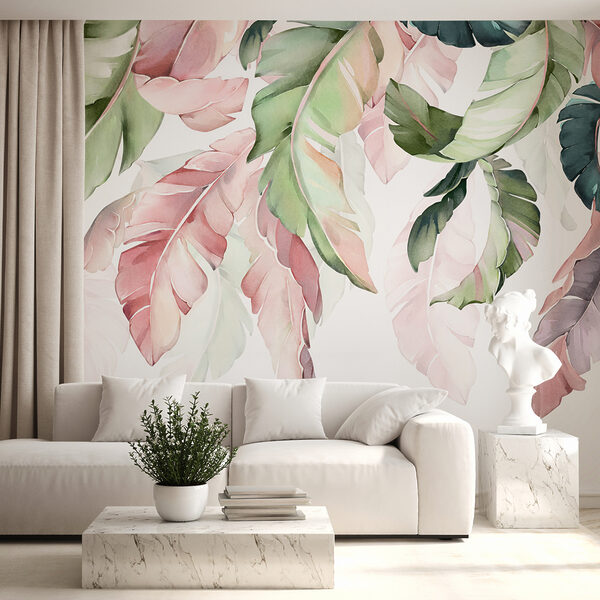 Delicate leaves in soft pastel hues Delicate leaves in soft pastel hues