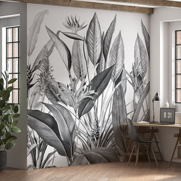 Tropical foliage in monochrome shades. Tropical foliage in monochrome shades.