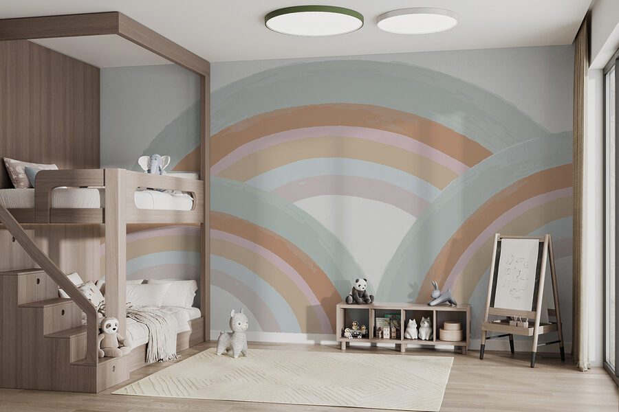 Rainbows painted in pastel colors