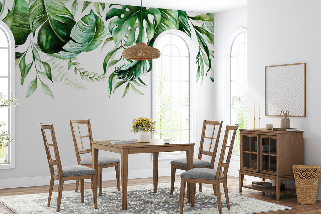 Row of green leaves Row of green leaves