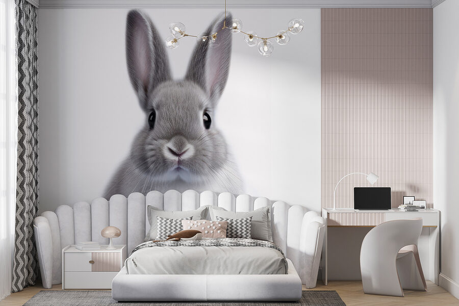 Cute rabbit with big expressive eyes.
