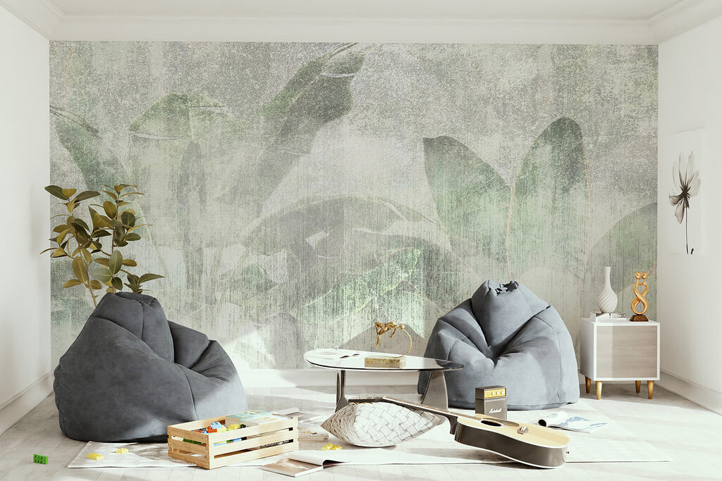 Soft leaves in muted tones