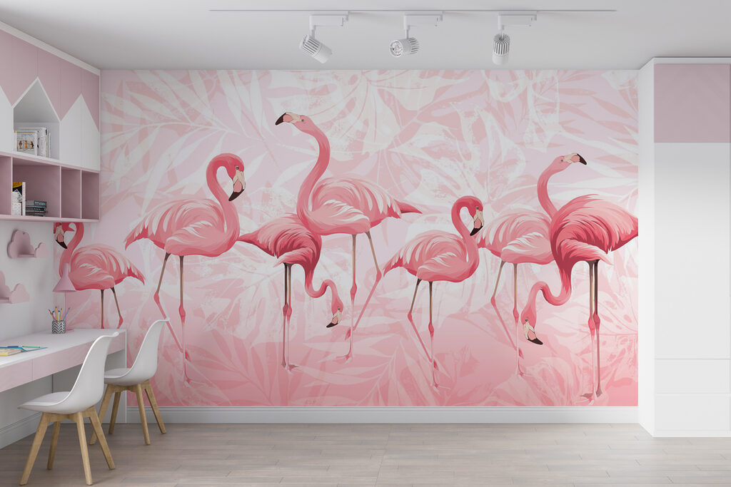A group of pink flamingos